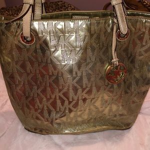 Gold metallic Michael Kors Shoulder Bag